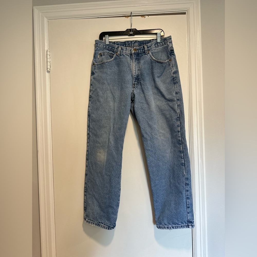 Vintage LL Bean Fleece Lined Size 34 x 30 Double L Jeans Classic Fit Pants.